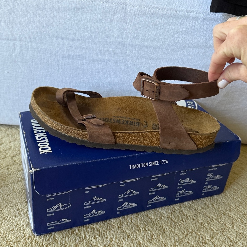 Birkenstock Dark Brown Ankle Strap Sandals